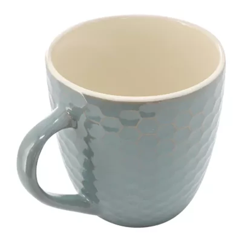 Elama Honeycomb 6 Piece Turquoise 6-pc. Geometric Coffee Mug