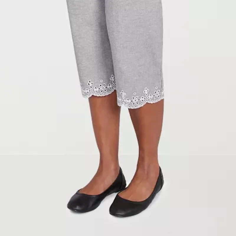 Alfred Dunner Crystal Springs Womens Straight Capri Pant