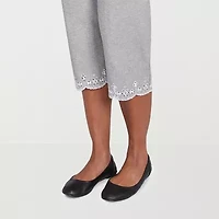 Alfred Dunner Crystal Springs Womens Straight Capri Pant
