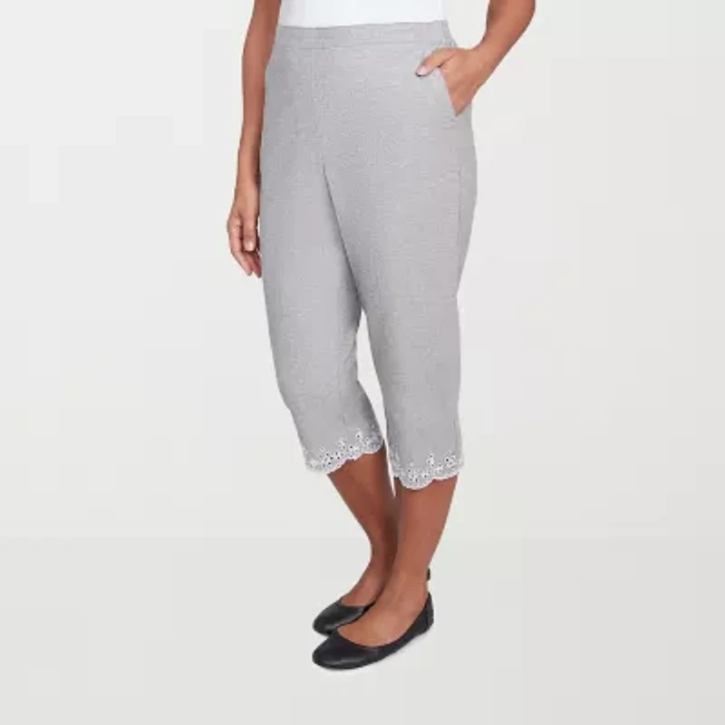 Alfred Dunner Crystal Springs Womens Straight Capri Pant