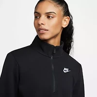 Nike Club Womens Mock Neck Long Sleeve Active Quarter-Zip Pullover