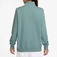 Nike Club Womens Mock Neck Long Sleeve Active Quarter-Zip Pullover