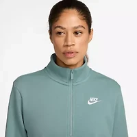 Nike Club Womens Mock Neck Long Sleeve Active Quarter-Zip Pullover