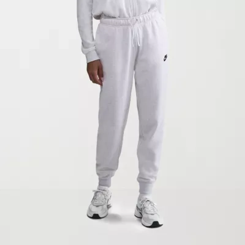 Nike Club Womens Drawstring Waist Cuffed Mid Rise Fleece Active Jogger Pant
