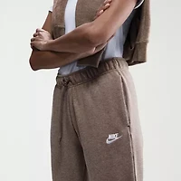 Nike Club Womens Drawstring Waist Cuffed Mid Rise Fleece Active Jogger Pant
