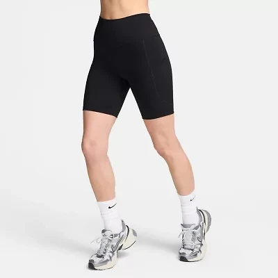 Nike Womens 8" High Rise Stretch Fabric Moisture Wicking Bike Short