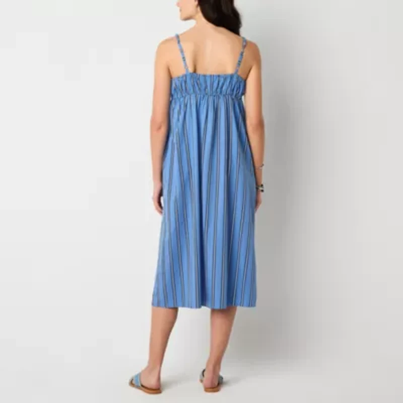 a.n.a Womens Sleeveless Striped Sundress