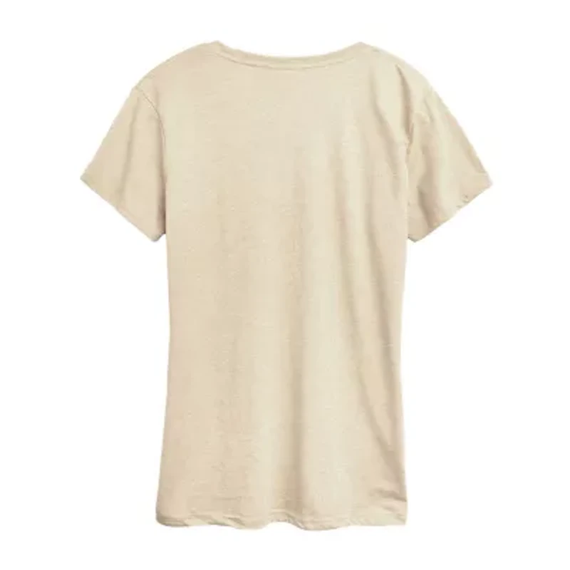 Womens Crew Neck Short Sleeve Regular Fit Peanuts Snoopy Graphic T-Shirt