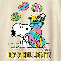 Womens Crew Neck Short Sleeve Regular Fit Peanuts Snoopy Graphic T-Shirt