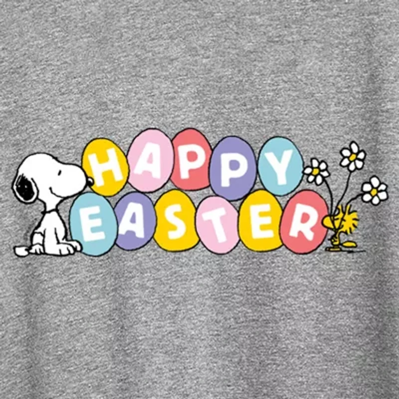 Womens Crew Neck Short Sleeve Regular Fit Peanuts Snoopy Graphic T-Shirt