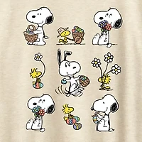Womens Crew Neck Short Sleeve Regular Fit Peanuts Snoopy Graphic T-Shirt