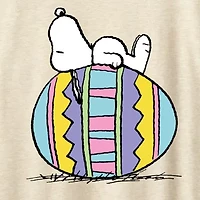 Womens Crew Neck Short Sleeve Regular Fit Peanuts Snoopy Graphic T-Shirt