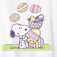 Womens Crew Neck Short Sleeve Regular Fit Peanuts Snoopy Graphic T-Shirt