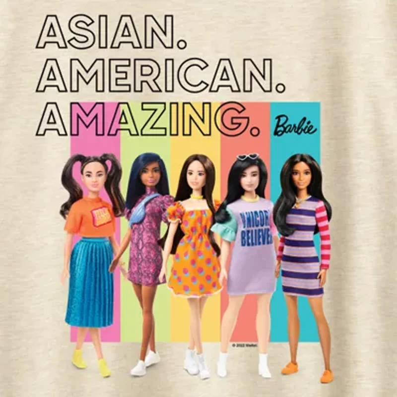 Womens Crew Neck Short Sleeve Regular Fit Barbie Graphic T-Shirt