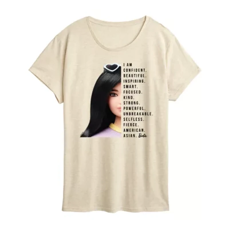 Womens Crew Neck Short Sleeve Regular Fit Barbie Graphic T-Shirt