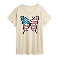 Womens Crew Neck Short Sleeve Regular Fit Graphic T-Shirt