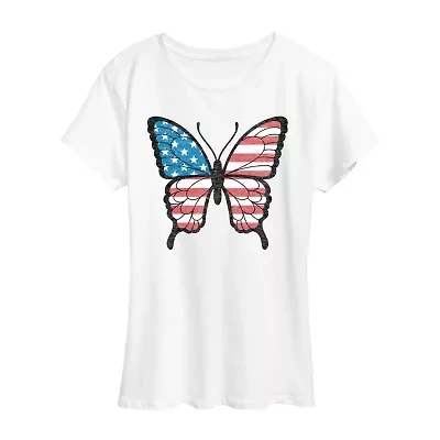 Womens Crew Neck Short Sleeve Regular Fit Graphic T-Shirt