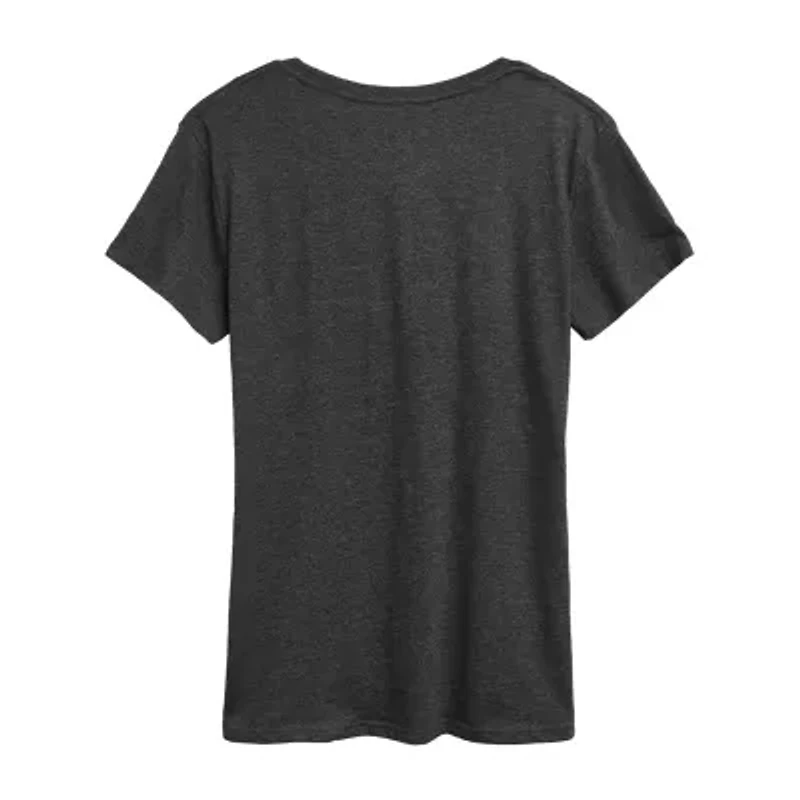 Womens Crew Neck Short Sleeve Regular Fit Graphic T-Shirt