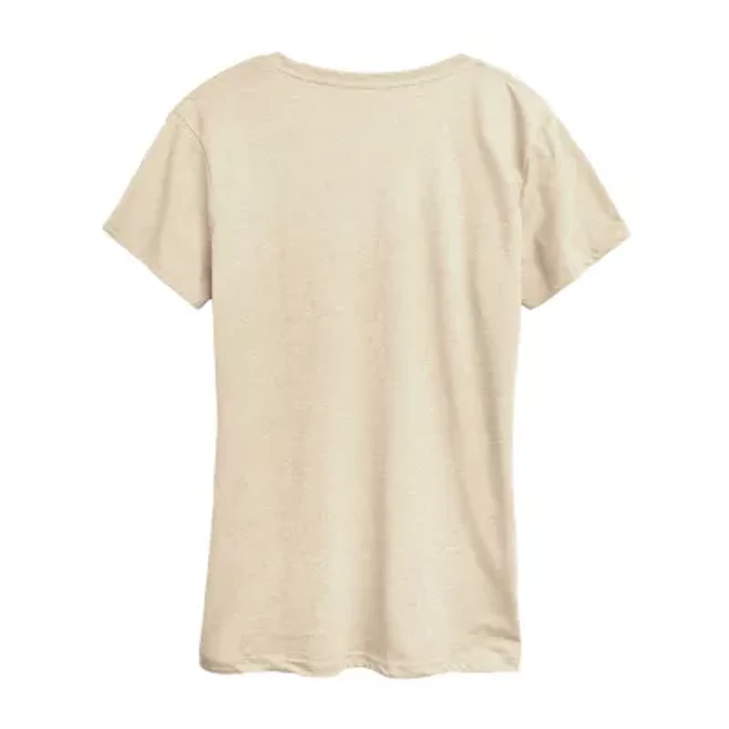 Womens Crew Neck Short Sleeve Regular Fit Graphic T-Shirt