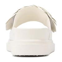 New York & Company Womens Camilia Flower Slide Flat Sandals