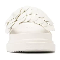 New York & Company Womens Camilia Flower Slide Flat Sandals