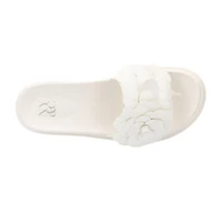 New York & Company Womens Camilia Flower Slide Flat Sandals