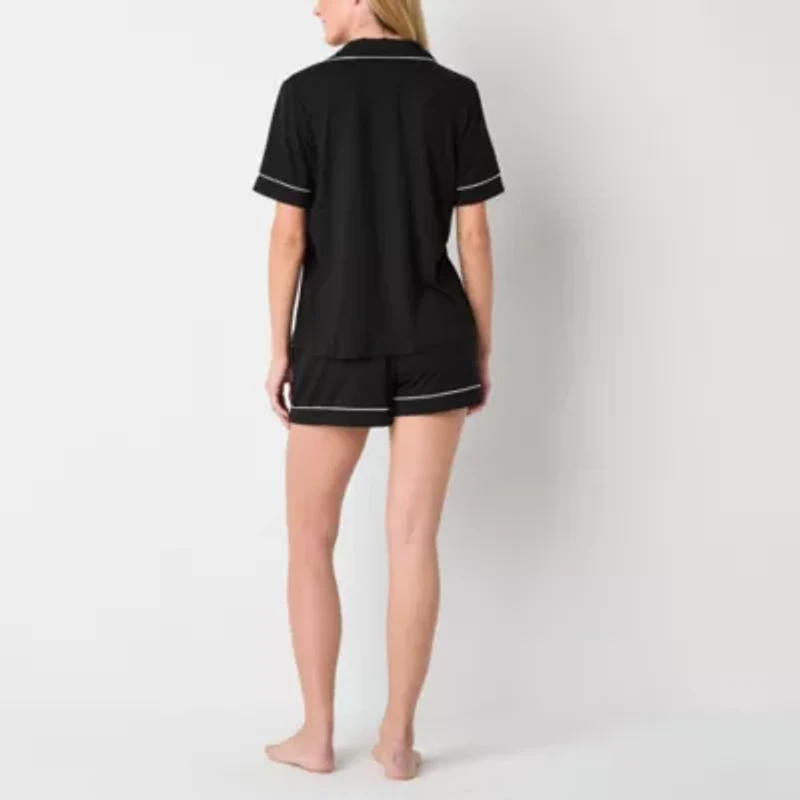 Ambrielle Womens Short Sleeve 2-pc. Pajama Sets