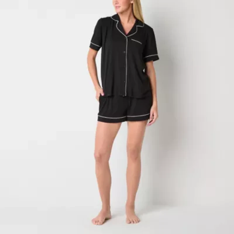 Ambrielle Womens Short Sleeve 2-pc. Pajama Sets