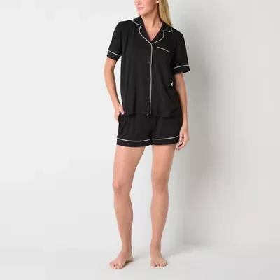 Ambrielle Womens Short Sleeve 2-pc. Pajama Sets