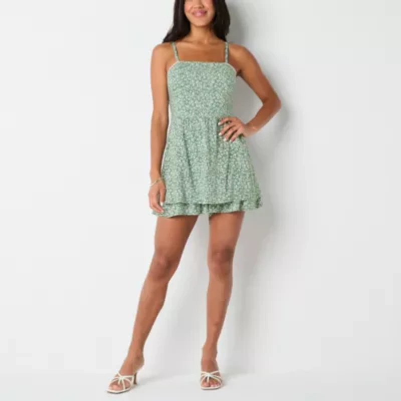 Secret Charm Womens Sleeveless Juniors Romper