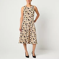 Danny & Nicole Womens Circles Midi Jacket Dress