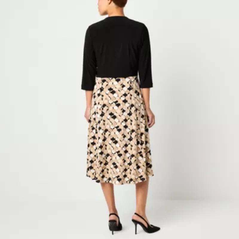 Danny & Nicole Womens Circles Midi Jacket Dress