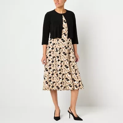 Danny & Nicole Womens Circles Midi Jacket Dress