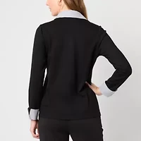 Black Label by Evan-Picone Womens Long Sleeve Blouse