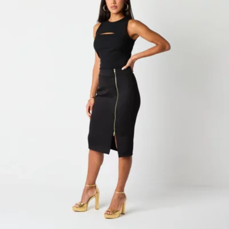 Bold Elements Womens Midi Pencil Skirt