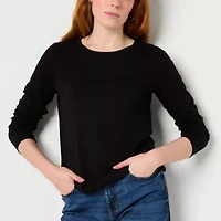 St. John's Bay Womens Crew Neck Long Sleeve T-Shirt