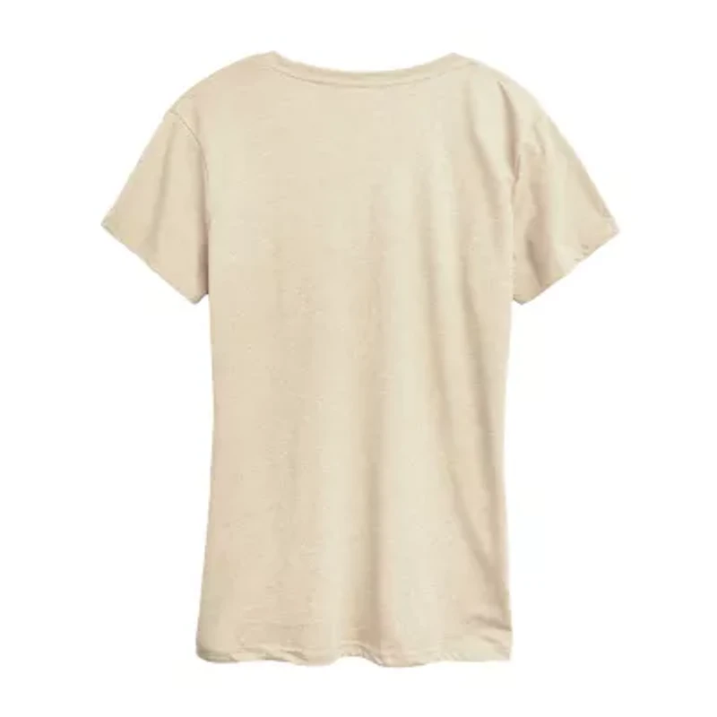 Womens Crew Neck Short Sleeve Regular Fit Graphic T-Shirt