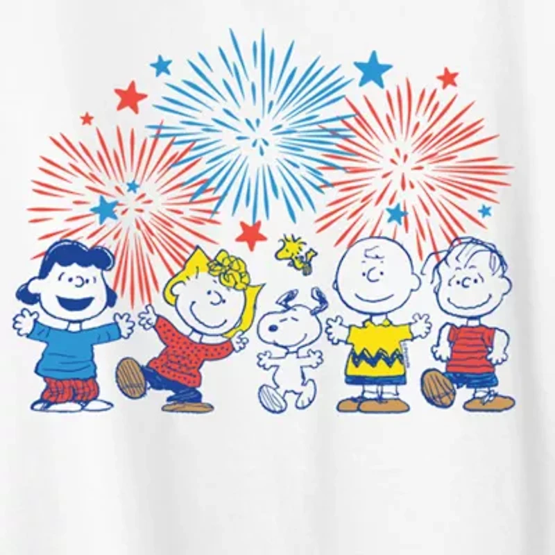 Womens Crew Neck Short Sleeve Regular Fit Peanuts Graphic T-Shirt