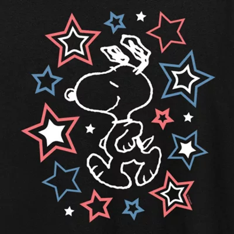 Womens Crew Neck Short Sleeve Regular Fit Peanuts Graphic T-Shirt