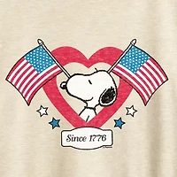 Womens Crew Neck Short Sleeve Regular Fit Peanuts Graphic T-Shirt