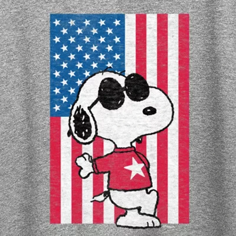 Womens Crew Neck Short Sleeve Regular Fit Peanuts Graphic T-Shirt