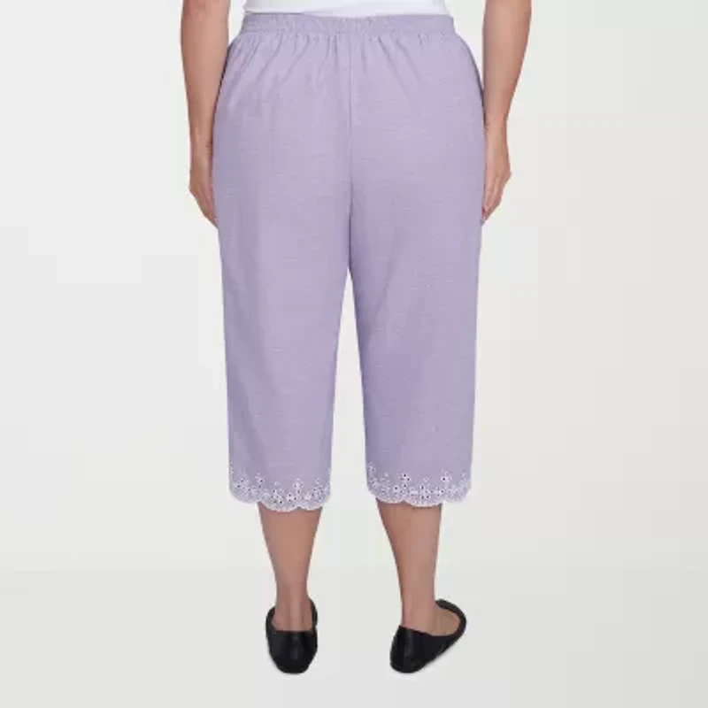Alfred Dunner Crystal Springs Womens Plus Straight Capri Pant