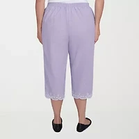 Alfred Dunner Crystal Springs Womens Plus Straight Capri Pant