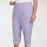 Alfred Dunner Crystal Springs Womens Plus Straight Capri Pant