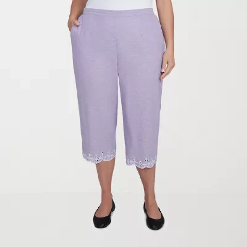 Alfred Dunner Crystal Springs Womens Plus Straight Capri Pant
