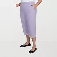 Alfred Dunner Crystal Springs Womens Plus Straight Capri Pant
