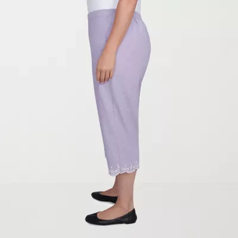 Alfred Dunner Crystal Springs Womens Plus Straight Capri Pant