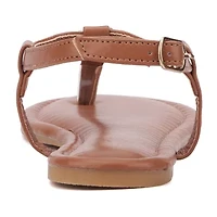 New York & Company Womens Kaia T-Strap Flat Sandals