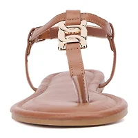 New York & Company Womens Kaia T-Strap Flat Sandals