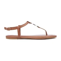 New York & Company Womens Kaia T-Strap Flat Sandals